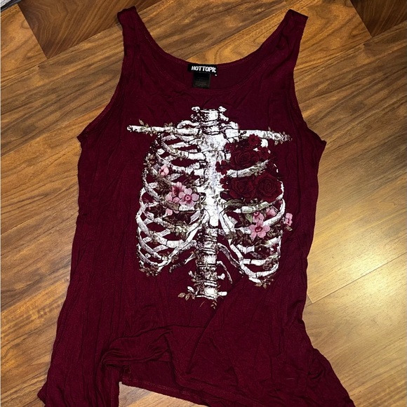 Wine red rib cage tank top - Picture 1 of 3